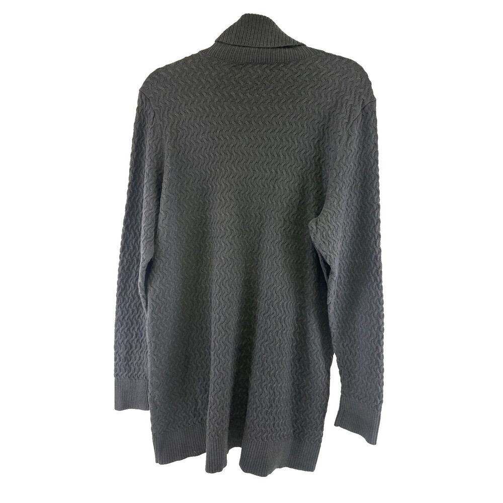 Lands End‎ Black Turtleneck Sweater Tunic Textured Pullover Cotton Womens XL - Picture 5 of 10